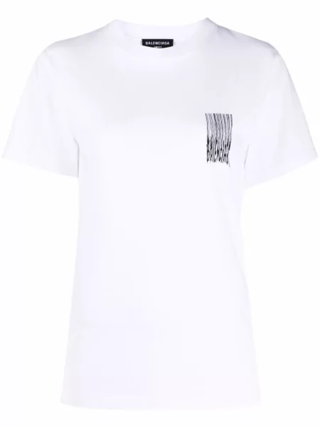 Tricou Balenciaga cu imagine alb