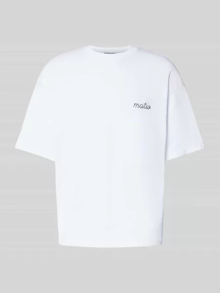 T-shirt z wyhaftowanym logo Review X Matw biała