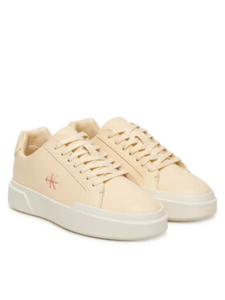 Calvin Klein Sportcipők Chunky Cupsole Laceup Lth Ml Krém