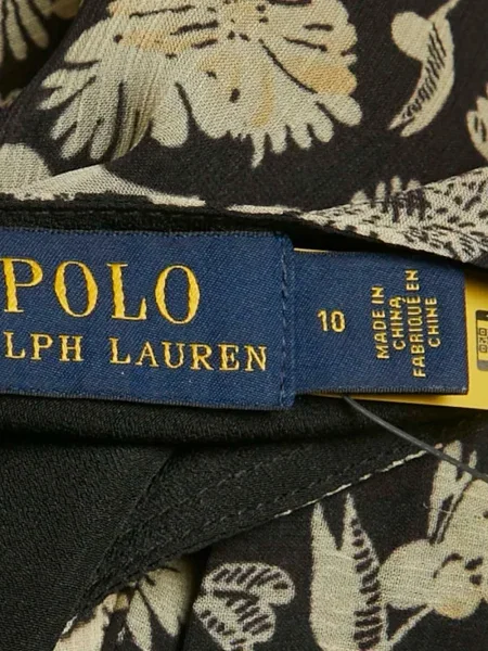 Květinové klasické polotričko Polo Ralph Lauren na jedno rameno bílé