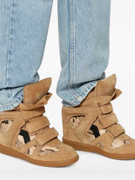 Sneakerși Isabel Marant din piele cu pană