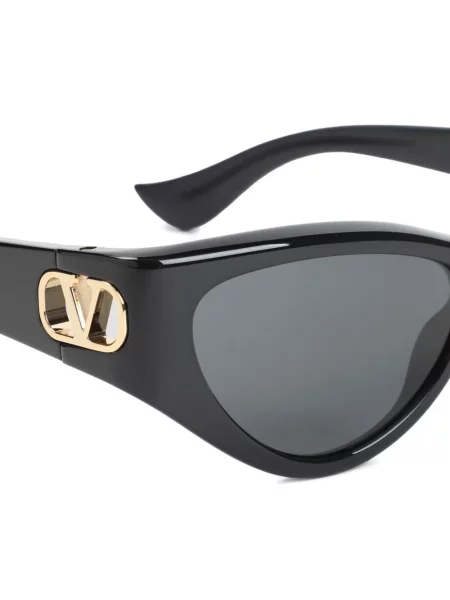 Слънчеви очила котешко око Valentino Garavani Eyewear с автограф черно