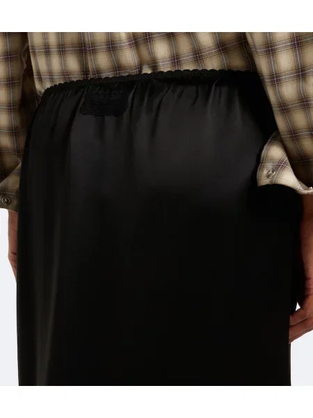 Fustă Ganni din satin cu volane negru
