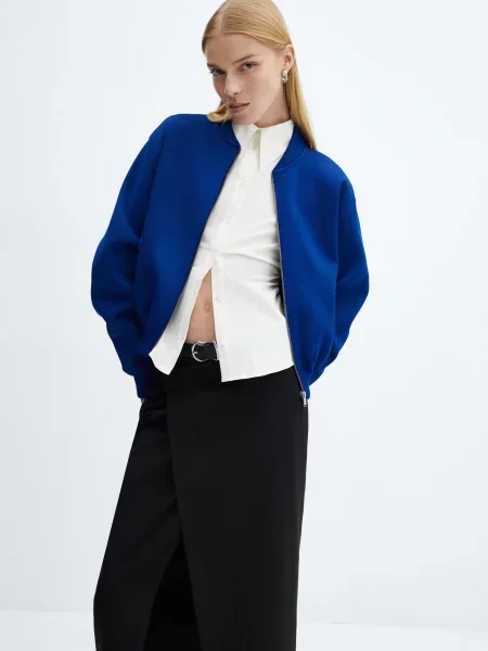 MANGO Бомбер фіолетовий