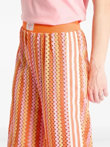 Șosete Adidas cu dungi cu tepi plasă maro