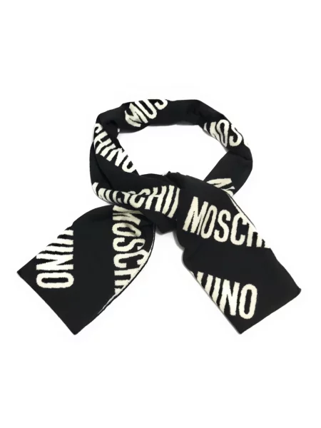Moschino szalik z wełną czarna