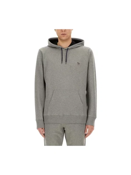 Bluza z kapturem Ps By Paul Smith z kapturem w zebrę szara