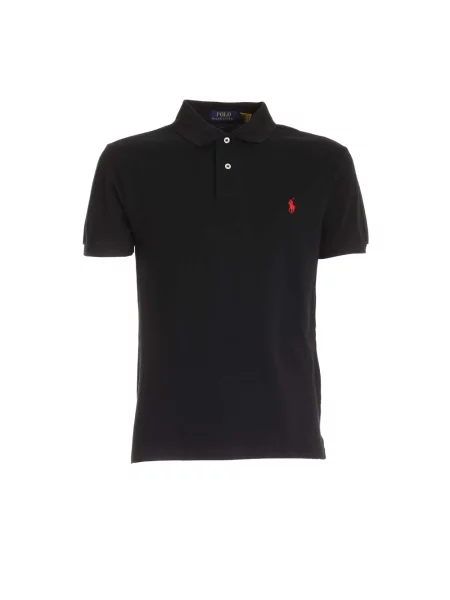 Lniana koszulka polo Polo Ralph Lauren czarna