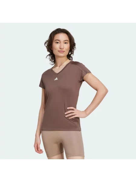 Koszulka AEROREADY Train Essentials Minimal Branding V-Neck biała