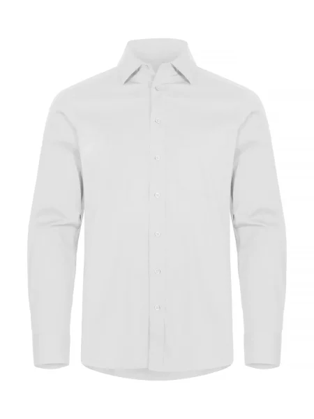 Clique Stretch Shirt L/S koszula z długim rękawem z bawełny stretch – biała