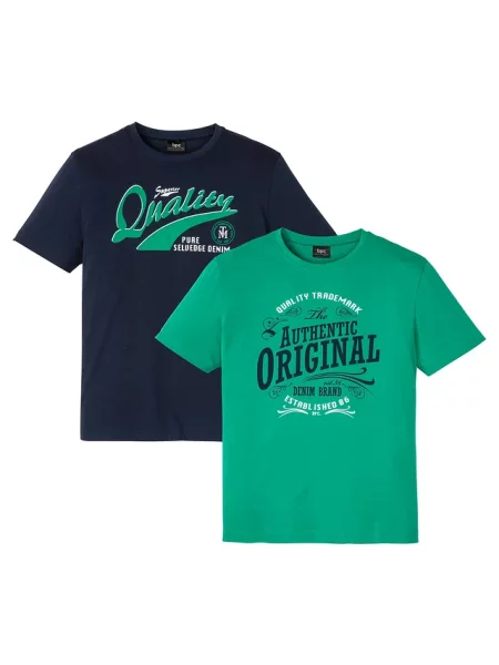 T-shirt z czystej bawełny organicznej 2 szt. zielona