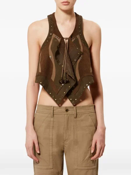 Kamizelka Isabel Marant asymetryczna brązowa