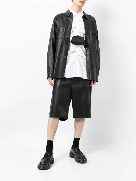 Iš natūralios odos odinė rankinė Discord Yohji Yamamoto juoda