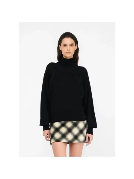 Sweter z golfem Liu Jo wełniany do golfa czarny