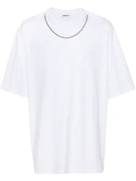 Tricou Ambush cu broderie alb