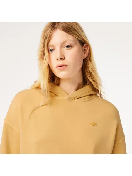 Lacoste Bluza Z Kapturem Oversized Natural Dyed Fleece żółta