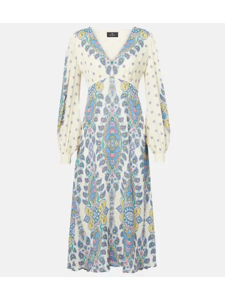 Sukienka midi Etro z wzorem paisley do kolan garniturowa