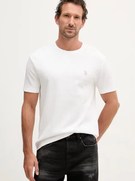 U.S. Polo Assn. férfi RIB TEXTURE Póló fehér