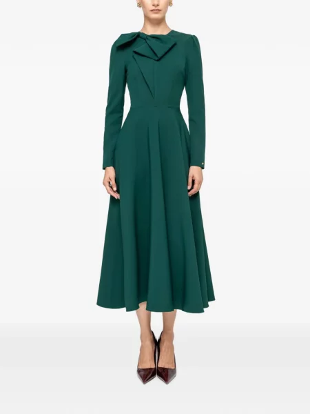 Rochie midi Nissa în linie A verde