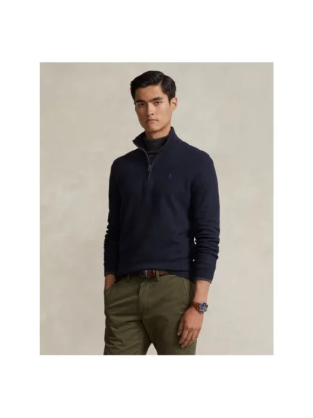 Sweter Polo Ralph Lauren z długim rękawem niebieski