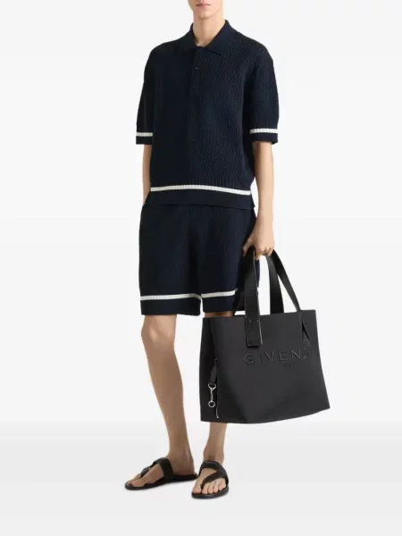 Bermude Givenchy cu broderie tricotate albastru