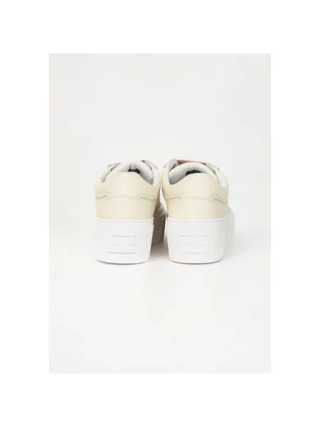 Sneakersy Calvin Klein skórzane beżowe