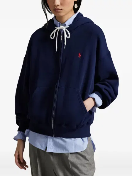 Chiloți Polo Ralph Lauren din țesătură twill cu autograf cu glugă albastru