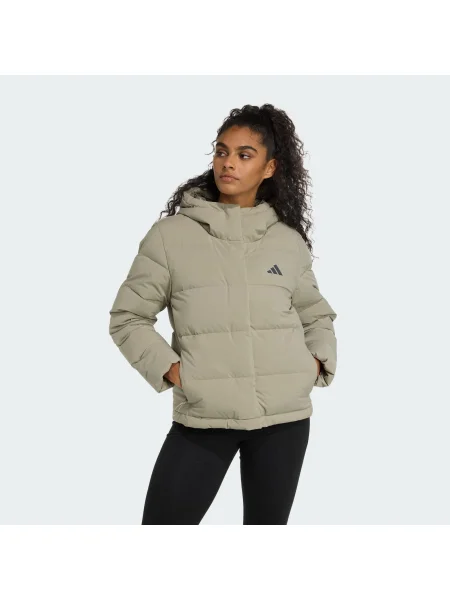 Adidas geacă de puf Helionic verde de iarnă negru