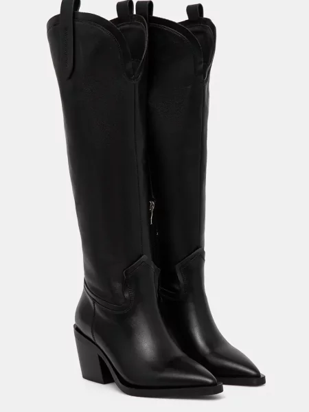 Кожаные сапоги Answear.lab черные