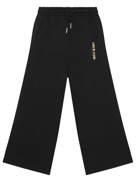 Calvin Klein Jeans Pantaloni trening Glitter Aw Wide Leg negru