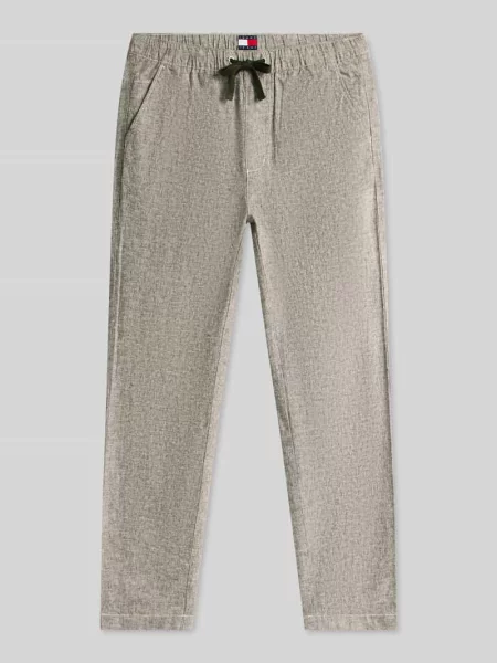 Spodnie o kroju regular fit o szerokości z mieszanki lnu i bawełny Tommy Jeans zielone