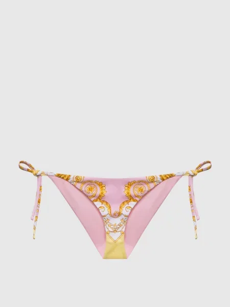 Трусики від купальника в принт Spring Barocco Versace рожеві