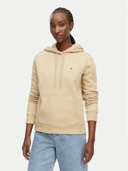 Tommy Jeans Bluza Flag jasny beżowy
