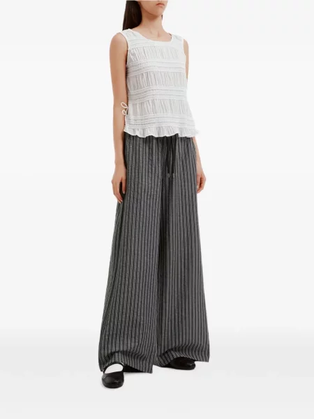 Pantaloni Tout A Coup cu dungi cu cordon gri