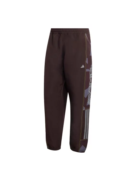 ADIDAS PERFORMANCE Sportovní kalhoty AMG čokoládová / žlutá / kámen bílá