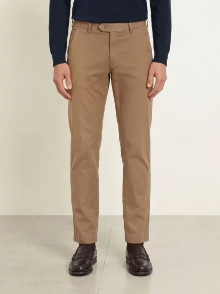 Hiltl Chino Kalhoty Extra Slim Fit khaki