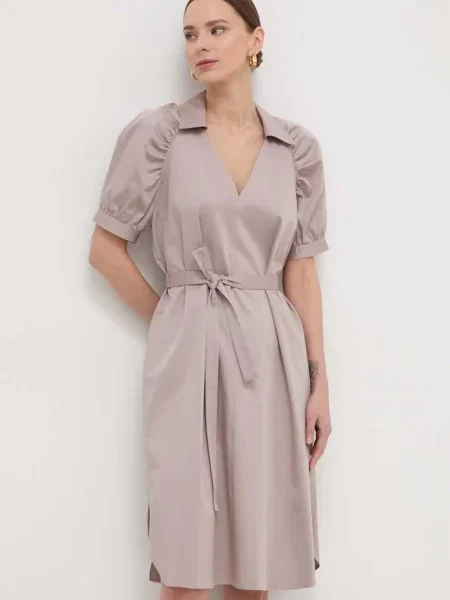 BOSS rochie mini evazati bej