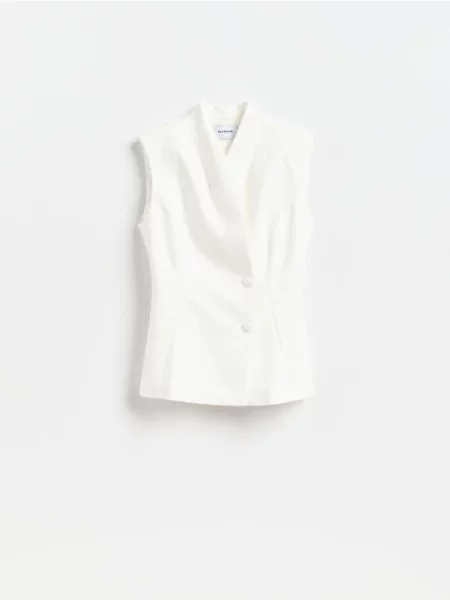 Reserved Vestă lungă cu alb