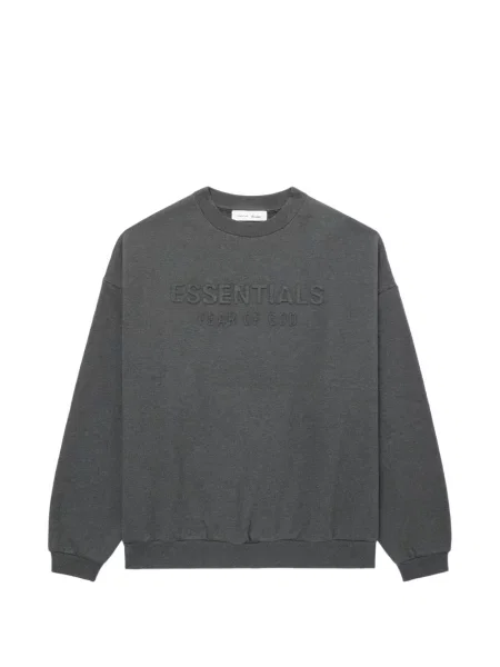 Hanorac crewneck Essentials cu decolteu rotund cu autograf gri