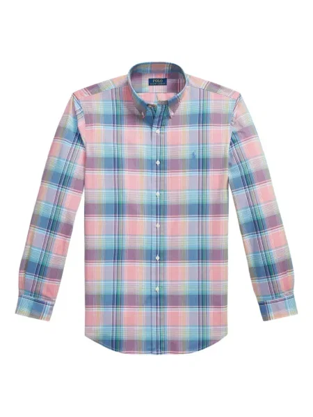 Șapcă Polo Ralph Lauren cu broderie din țesătură twill în carouri albastru