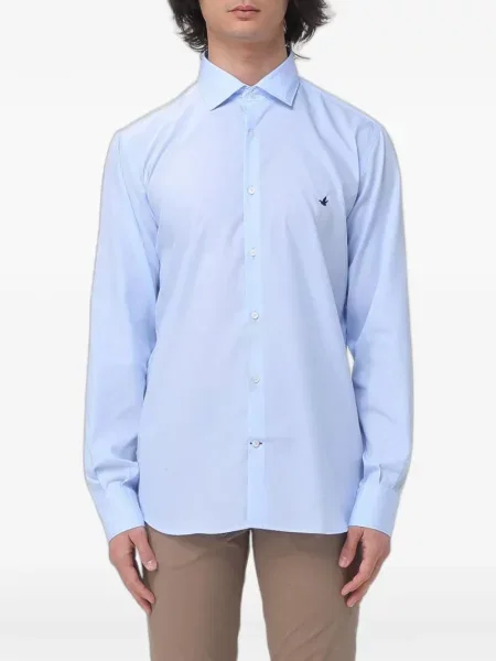 Cămașă Brooksfield cu broderie din poplin albastru