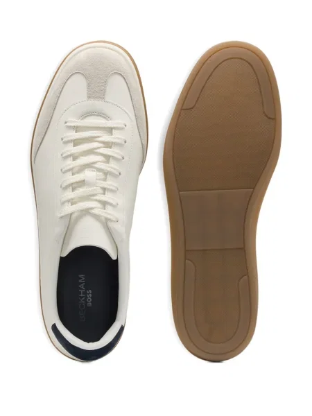 Sneakerși Boss din piele alb