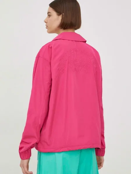 Bunda adidas Originals Always Original přechodná oversize růžová