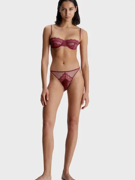 Без подкладки бюстгальтер Calvin Klein бордовый