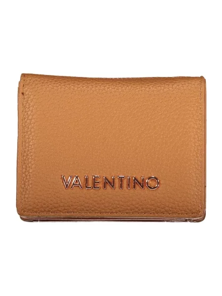 Lniany portfel Valentino Bags brązowy