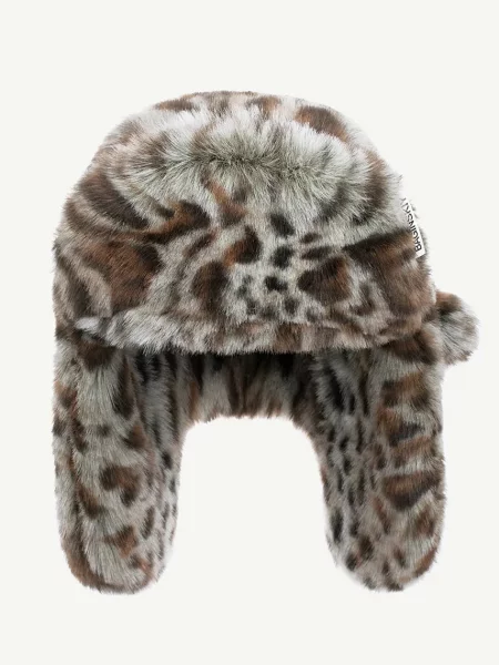 RUSLAN BAGINSKIY căciulă cu urechi pentru femei Faux-Fur Aviator Hat maro