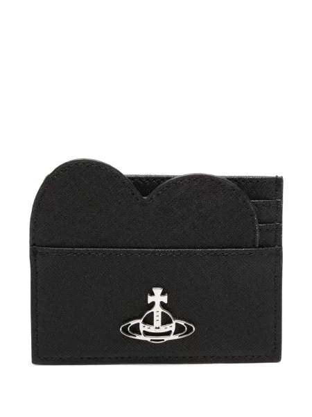 Portofel Vivienne Westwood cu motiv cu inimi negru
