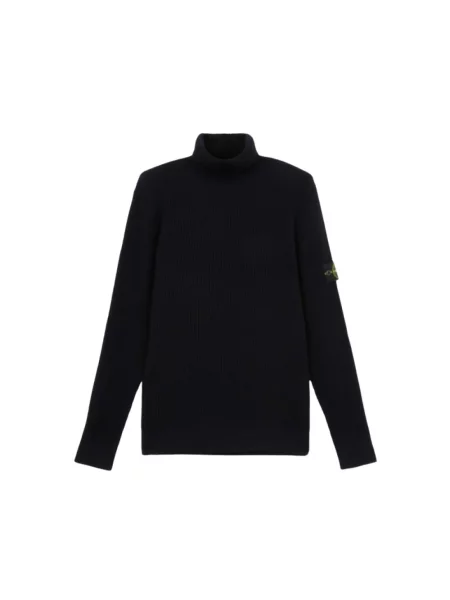 Sweter Stone Island z wysokim kołnierzem z kamieniami niebieski