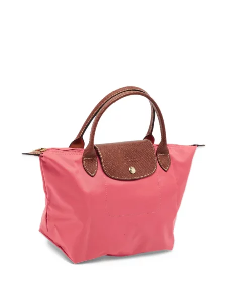 Δερμάτινη τσάντα shopper Longchamp ροζ