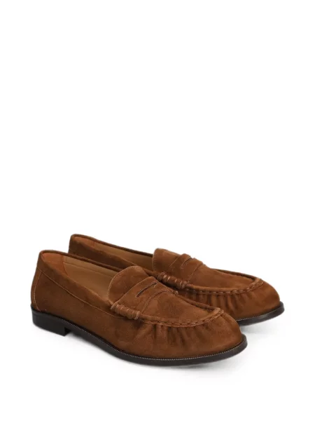 Pantofi loafer Julie Dee din piele de căprioară maro